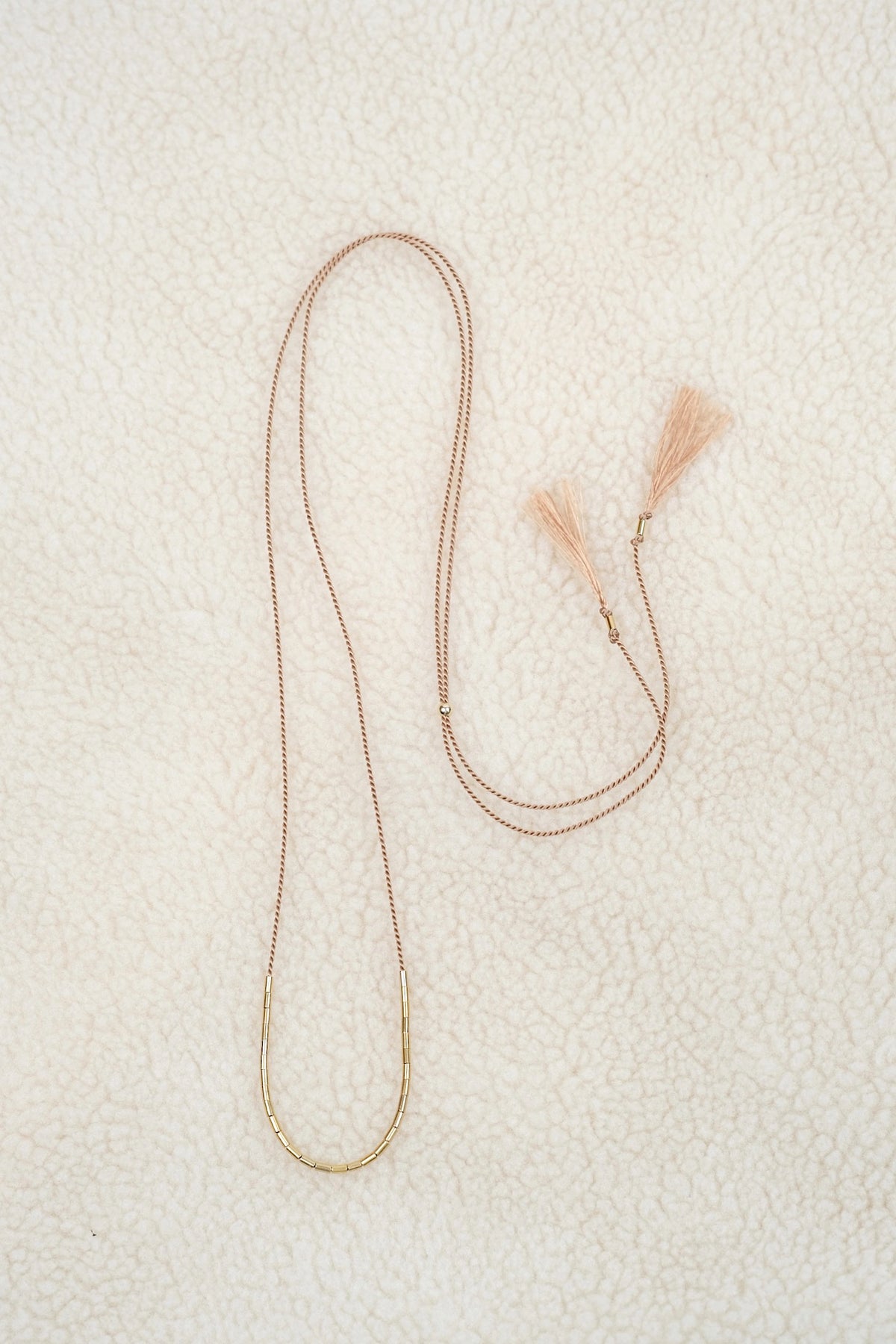 Echtgold Halskette SHIFT - braunbeige