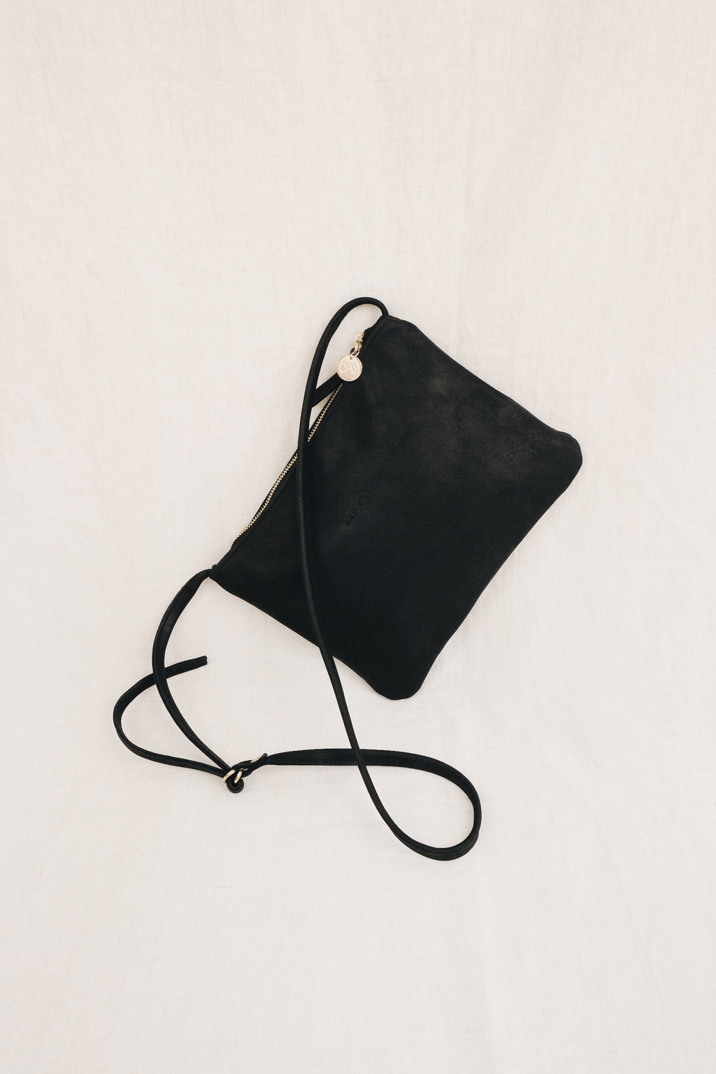 Sustainable leather crossbody bag AVA - black