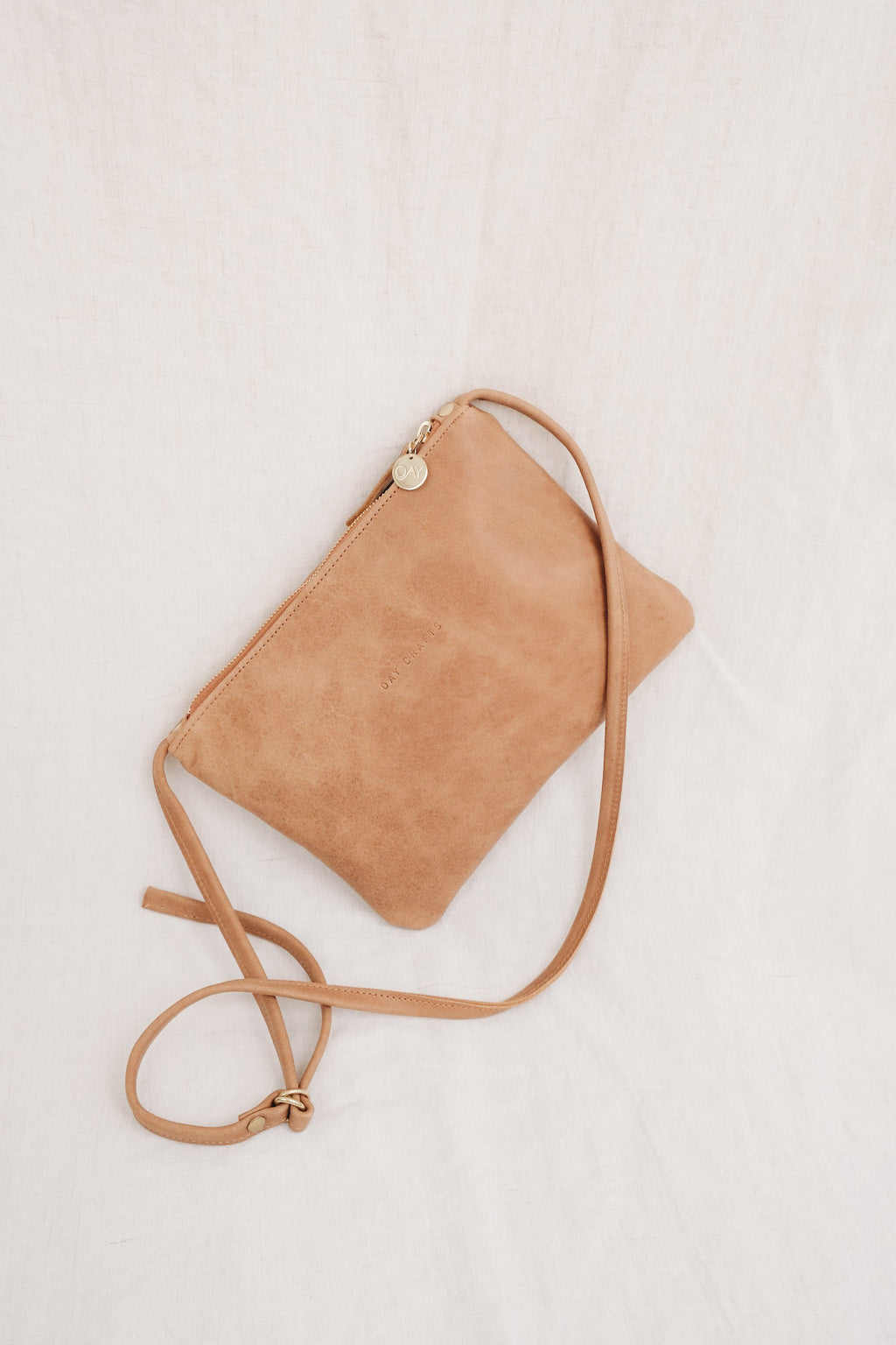Sustainable leather crossbody bag AVA - black