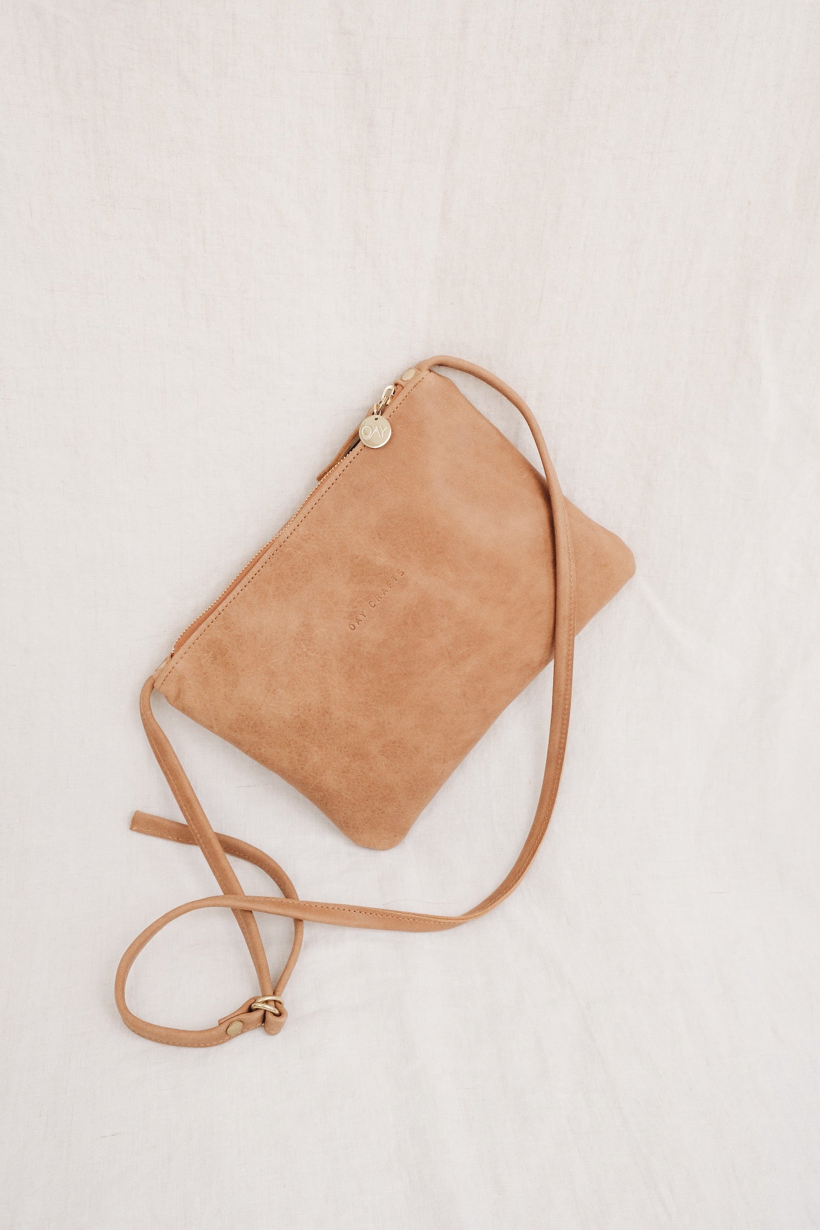 Sustainable leather crossbody bag AVA - black