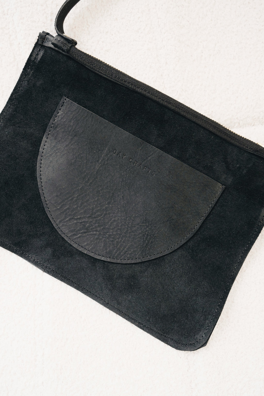 Sustainable leather crossbody bag AVA - black