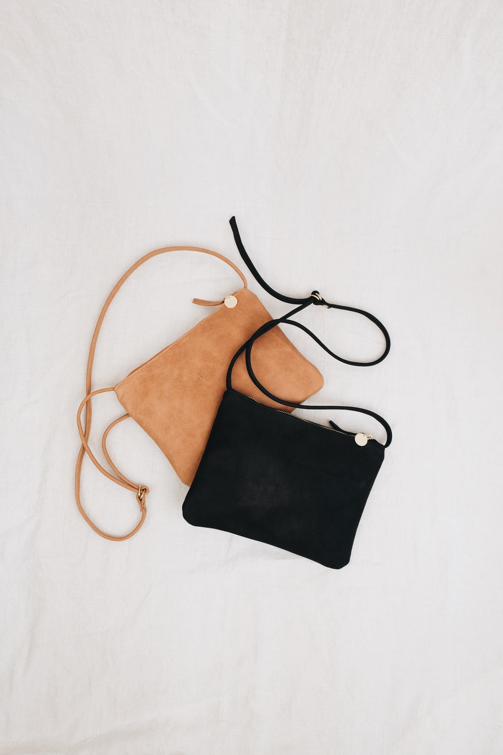 Sustainable leather crossbody bag AVA - black