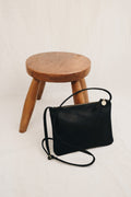 Sustainable leather crossbody bag AVA - black