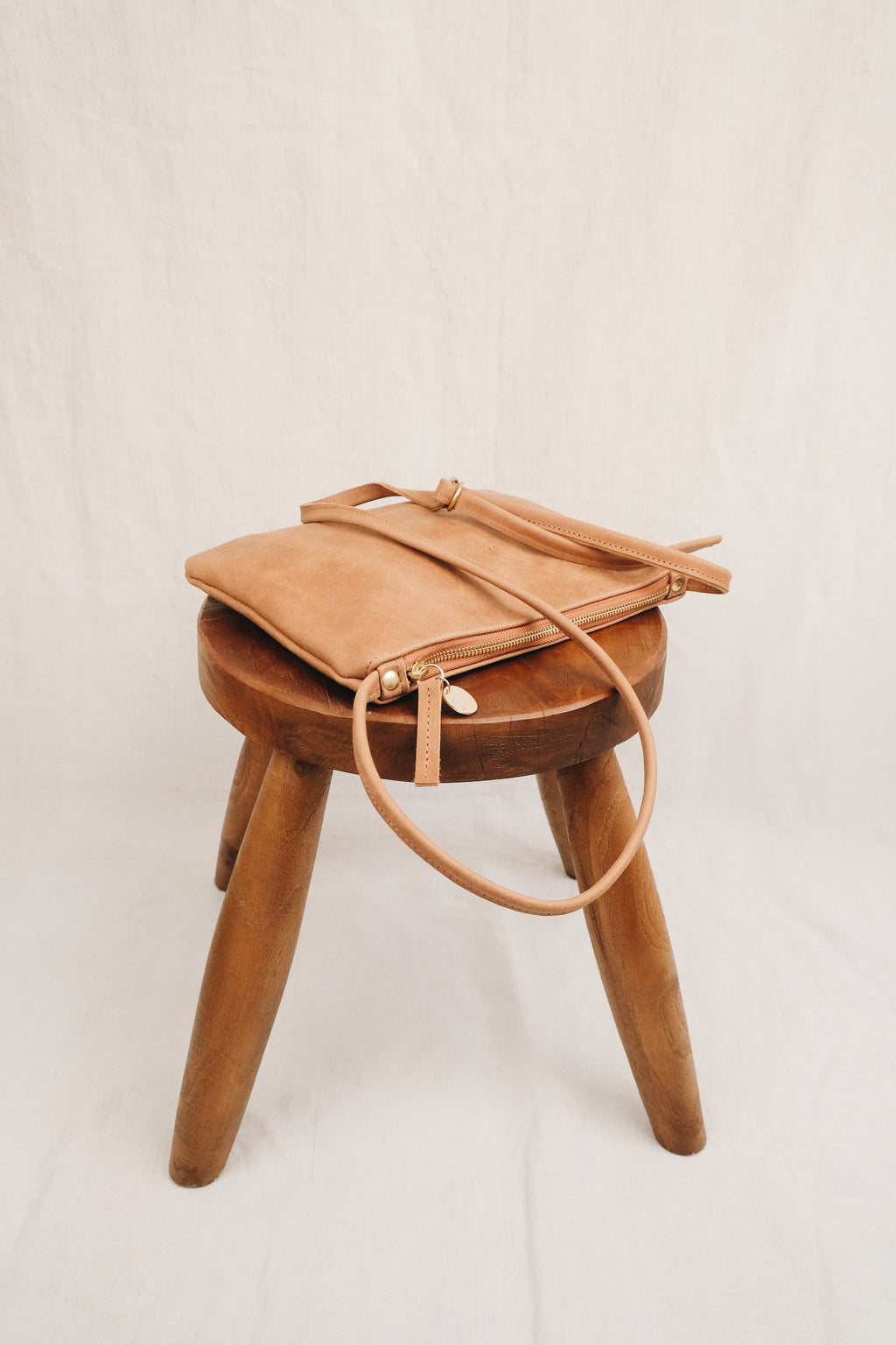Sustainable leather crossbody bag AVA - black