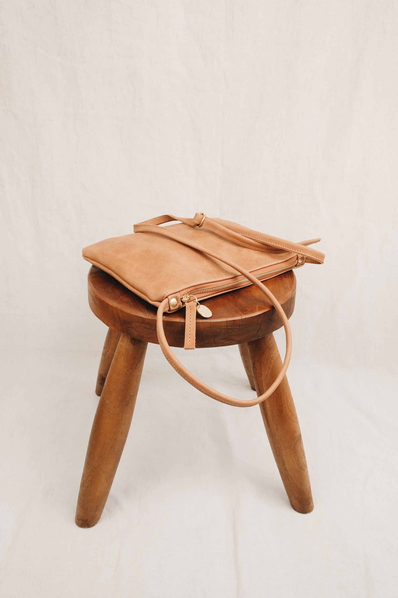 Sustainable leather crossbody bag AVA - black
