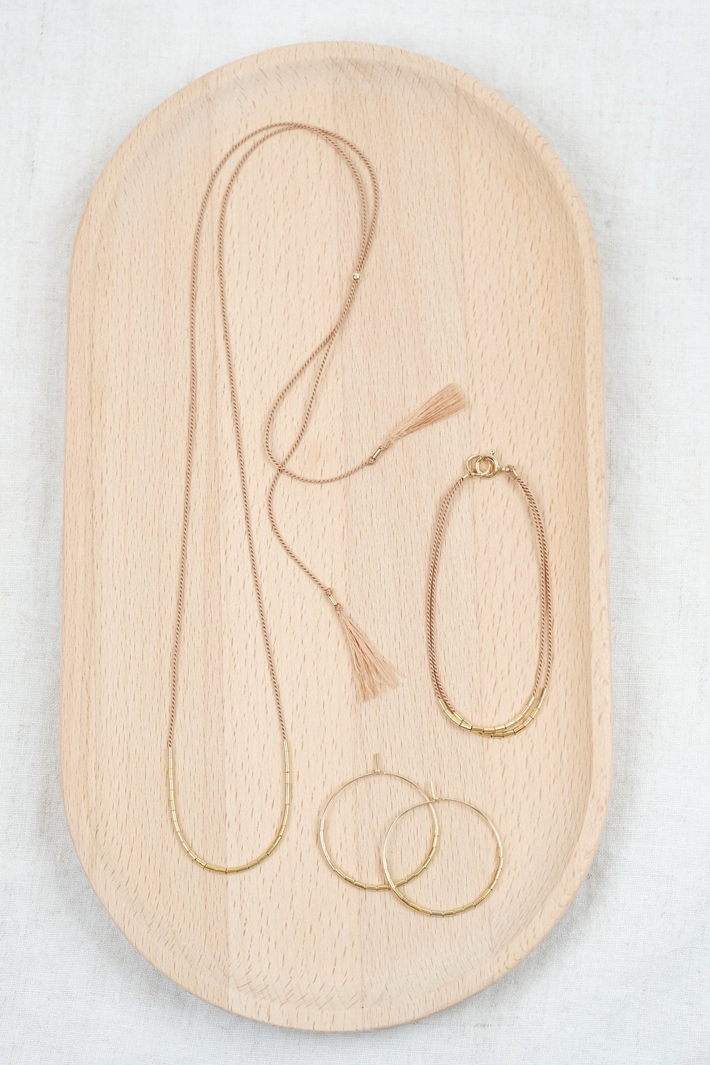 Echtgold Armband SHIFT - braunbeige