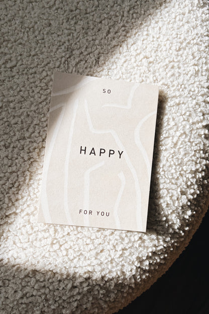 Eco-Pappe Postkarte / so happy for you