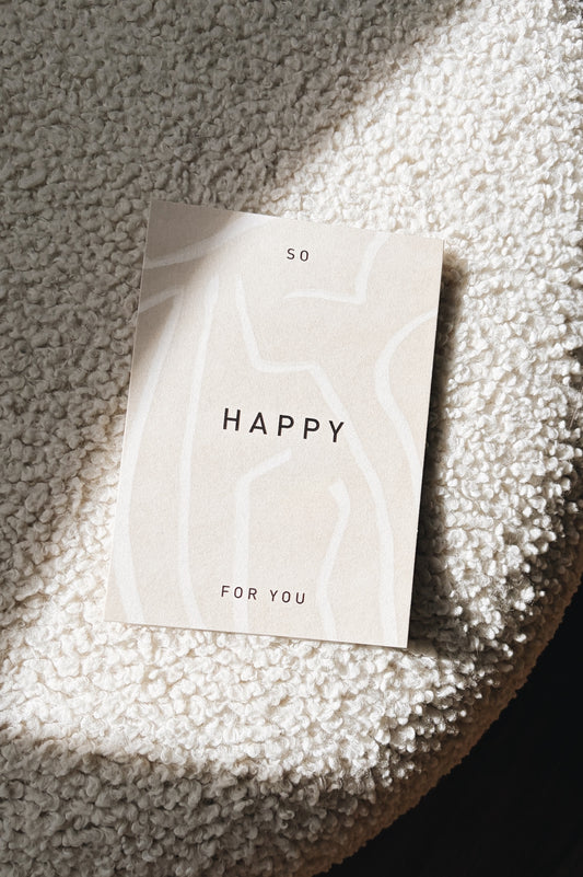 Eco-Pappe Postkarte / so happy for you